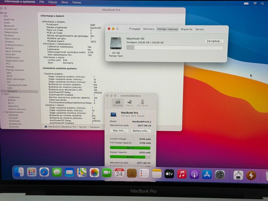MacBook Pro 13 2017 TouchBar - i5 8GB/256GB 87% Baterii - Gwarancja -