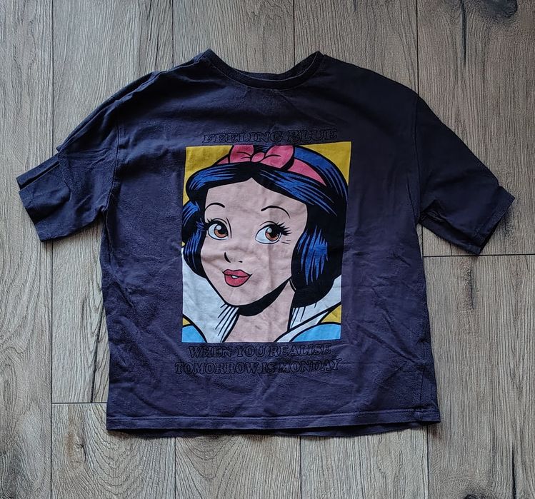 Koszulka t-shirt dziewczęcy czarny Królewna Śnieżka Sinsay 140