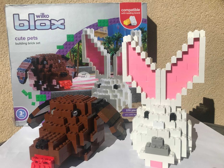 Klocki WILKO Blox-królik i pies. Kompletne. Kompatybilne z LEGO i COBI