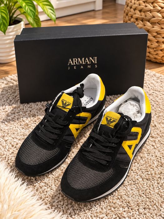 Armani Jeans sneakersy męskie czarne/żółte 42 – nowe