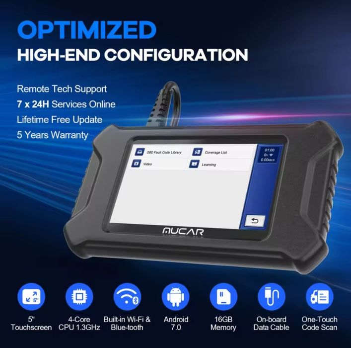 Máquina diagnóstico auto Mucar cs90 28 reset de serviços e diagnóstico