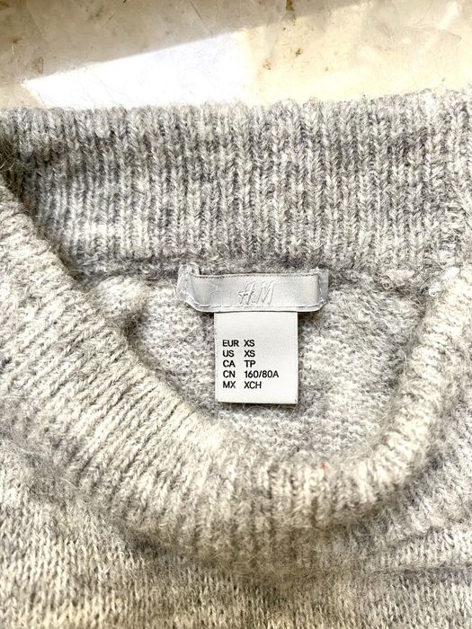 H&M szary ciepły sweter z bardzo dobrym składem, wełna moher