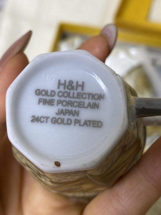 Кавовий порцеляновий сервіз H&H Gold collection fine porcelain japan