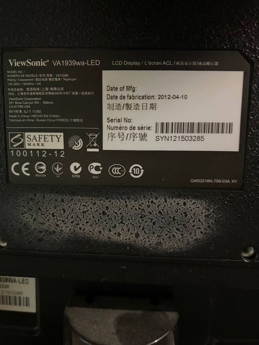 Монитор ViewSonic 19’’