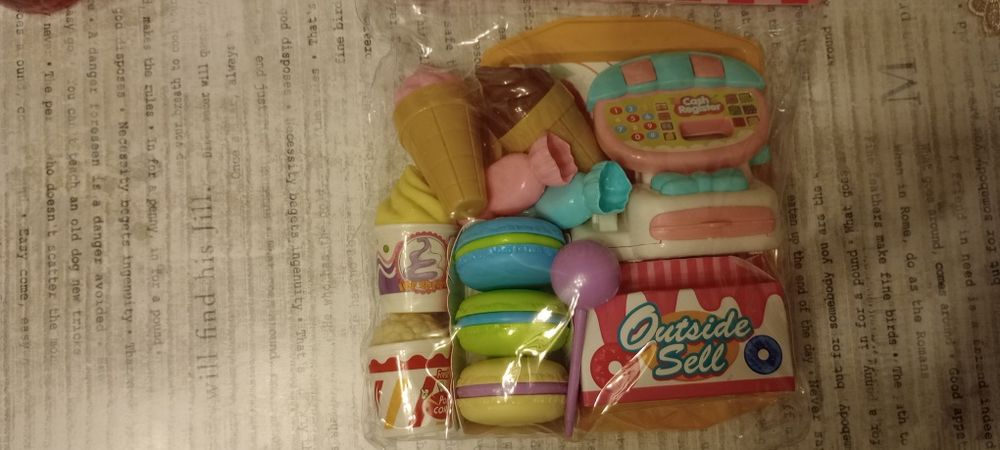 Mini sklep ciasteczka lody,kasa