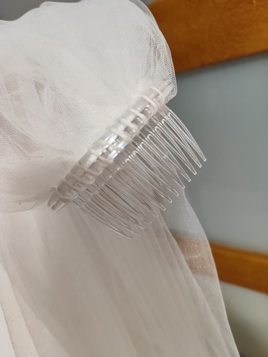 Welon ślubny 160 cm błyszczący