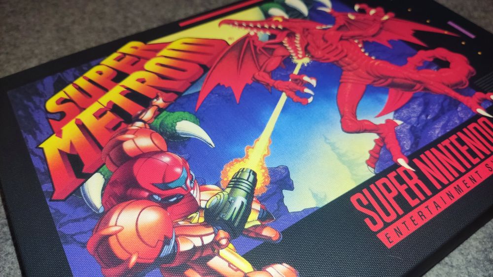 Super Metroid podświetlany obraz retro big box Nintendo