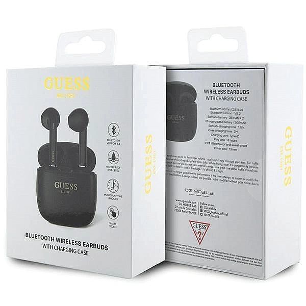 Słuchawki Bluetooth Guess Classic EST Logo TWS + stacja dokująca - cza