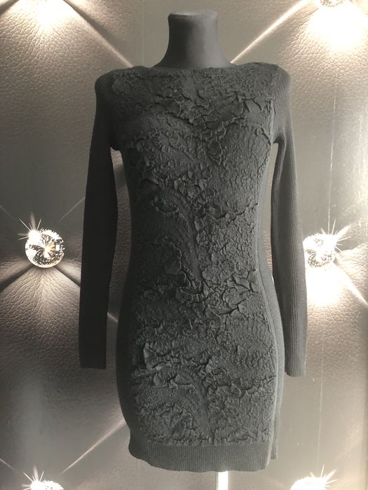 Sukienka River Island czarna dzianina r 36 S