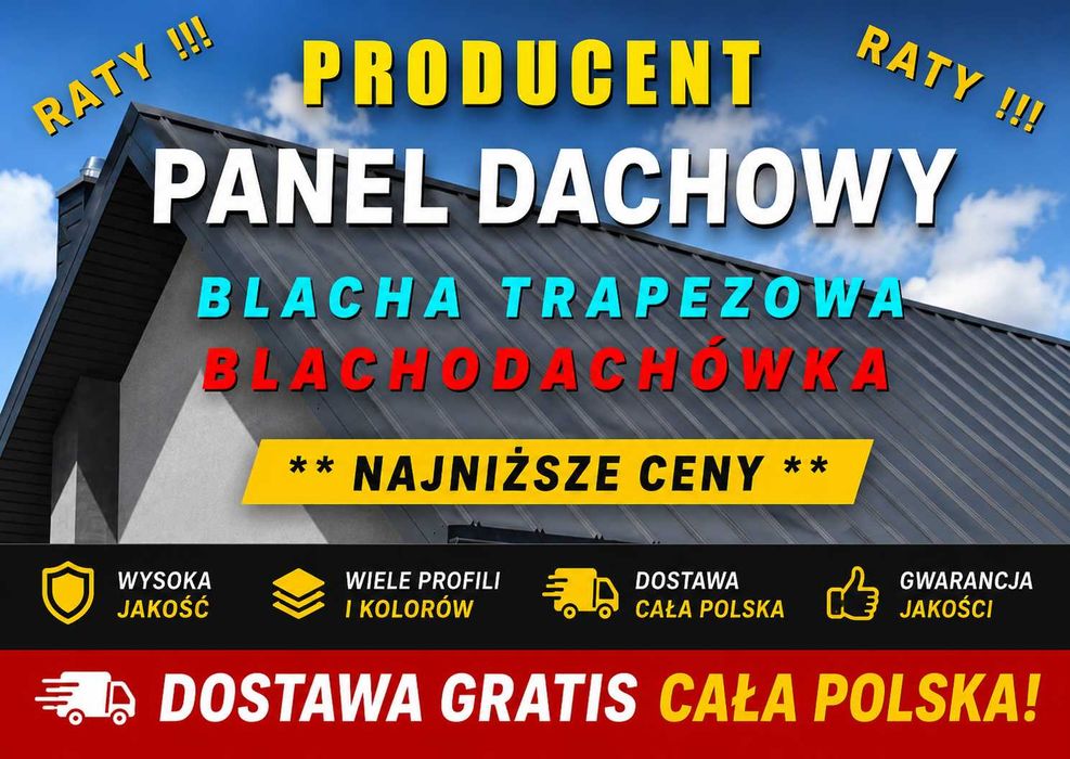 Panel dachowy na rąbek / KLIK / producent / dostawa gratis / NA WYMIAR