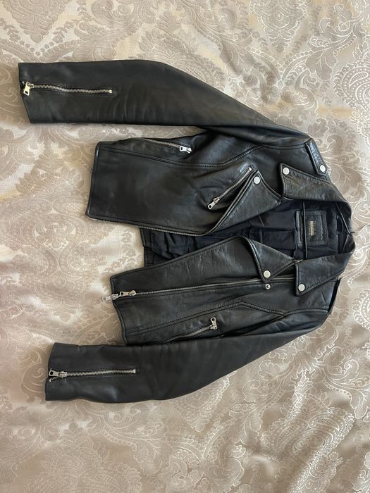 Кожаная косуха куртка zara