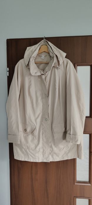 48 4XL xxxl 46 kurtka damska parka jesienna wiosenna beżowa kremowa