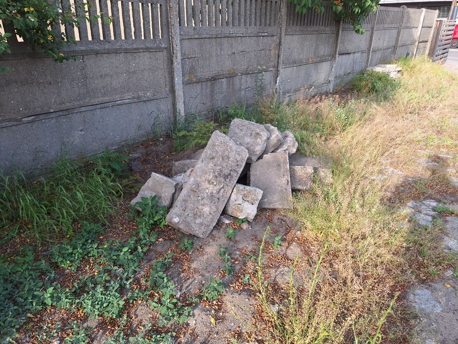 Oddam za darmo  płyty chodnikowe, krawężniki