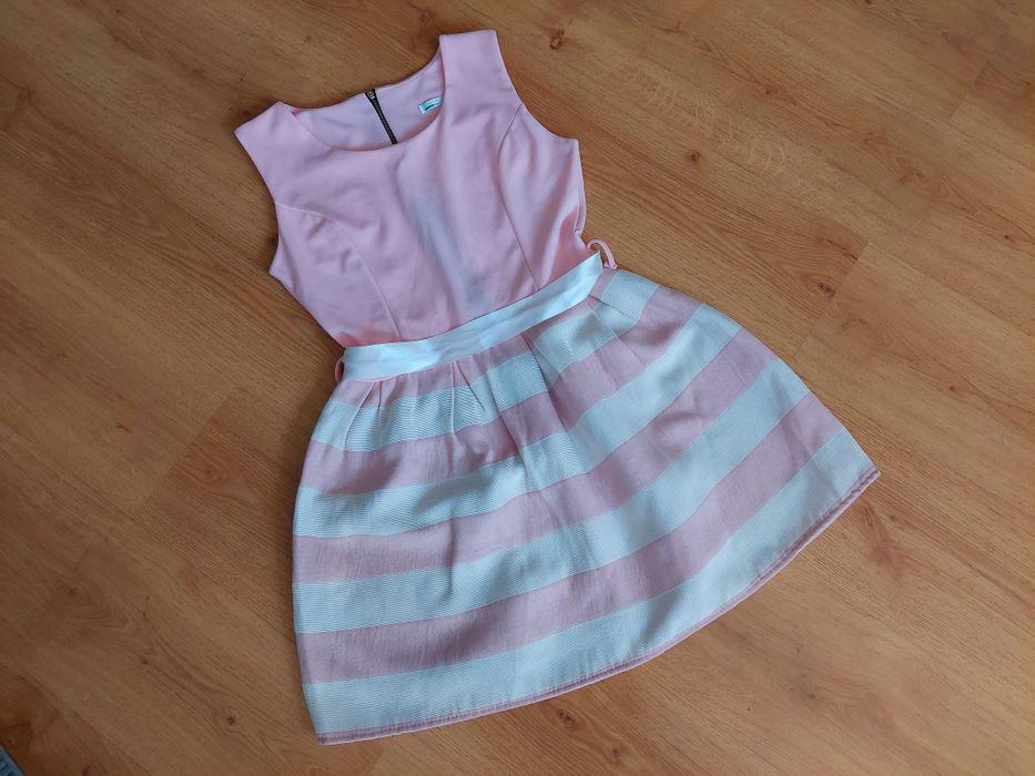 rozm. S/36 NOWA sukienka pudrowy róż lato