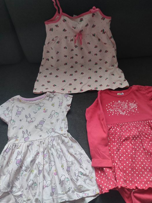 Paka ubrań 86 dla dziewczynki,st.b. dobry-16 szt. sukienka 86,jeansy86