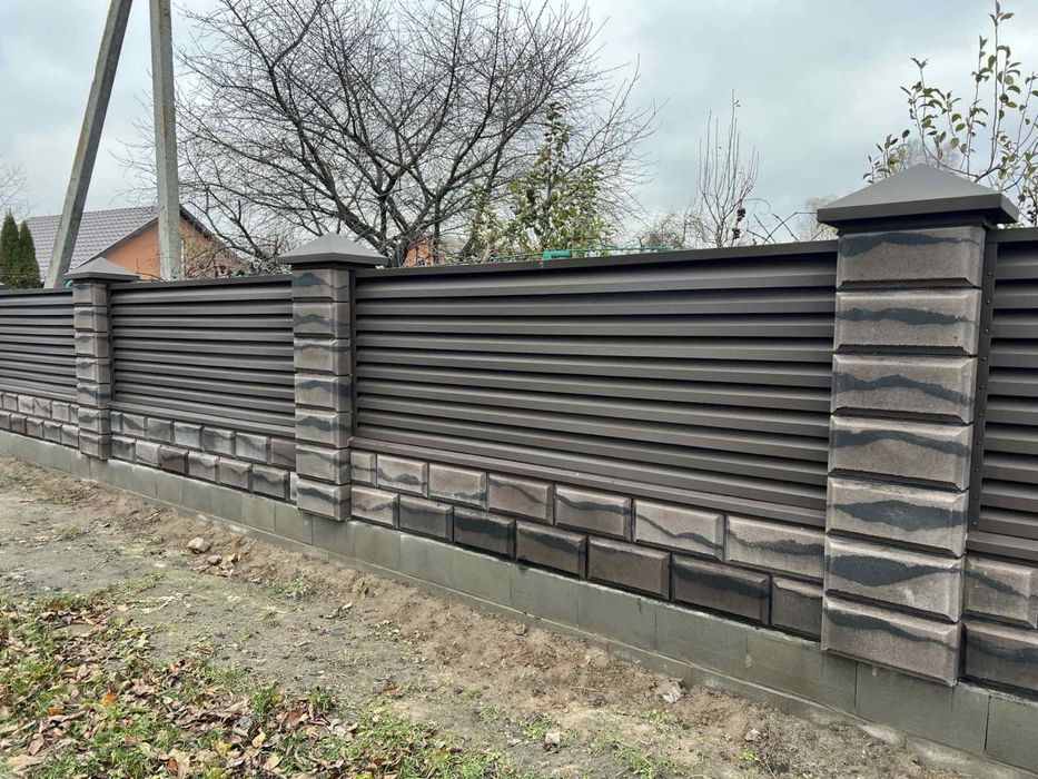 Модульний Блок для паркану, забора Бетонні блоки. Євроблок