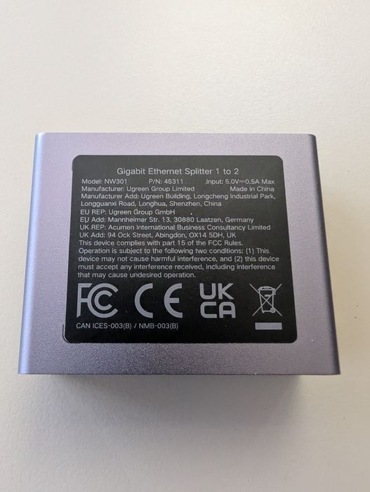 Ugreen rozgałęznik ethernet splitter 1Gbps + kable LAN CAT6