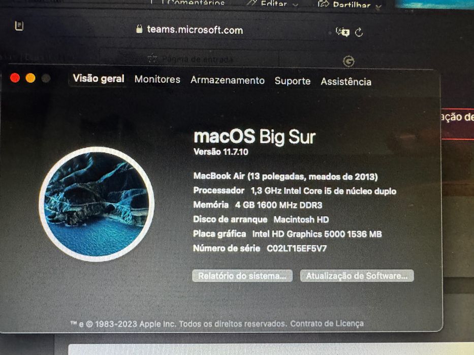 Mac book air 2013 13 polegadas