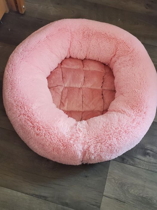 Лежак лежанка кругла хутряна бублик 55 см.