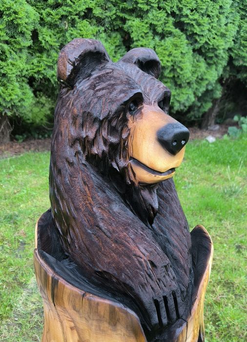 Niedźwiedź rzeźba drewno miś prezent