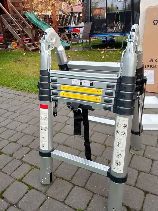 Drabina teleskopowa 3,8m (2 x1,9m) aluminiowa