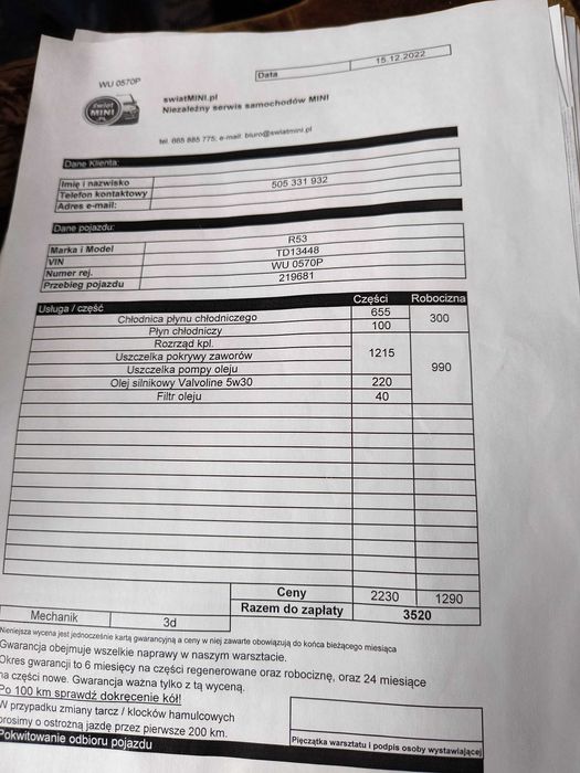 Mini Cooper S r52 r53 S Silnik Kompletny