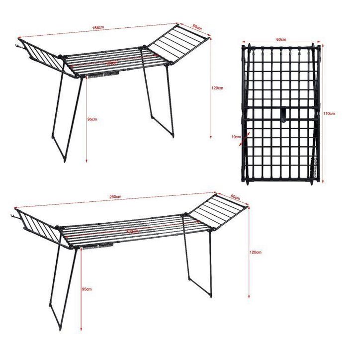 Suszarka na pranie stojąca • Rozsuwana 27M • Stalowa • Składana