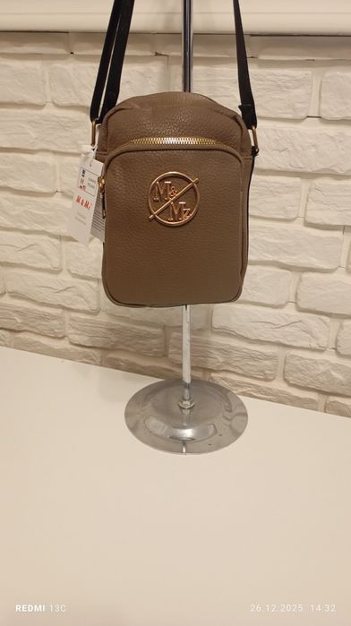 Torebka rowerowka damska pasek regulowany kolor czekoladowy