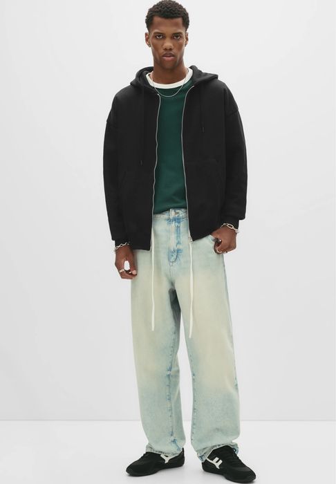 Чоловіче Худі Pull&Bear (M) Relaxed Zip Hoodie Оригінал Худи Кофта Новый Мужской Свитшот Пул Бир