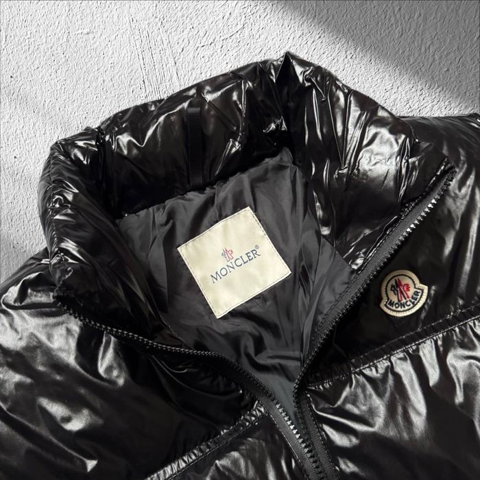 Куртка Moncler  пуховик, чорний глянцевий Монклер