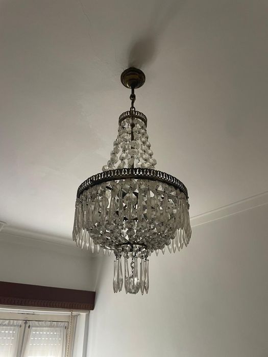 Lustre cristal com metal