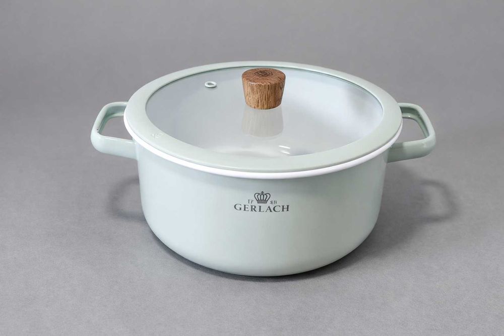 Garnek GERLACH Natur Enamel Zielony 5,2 L.     X-144