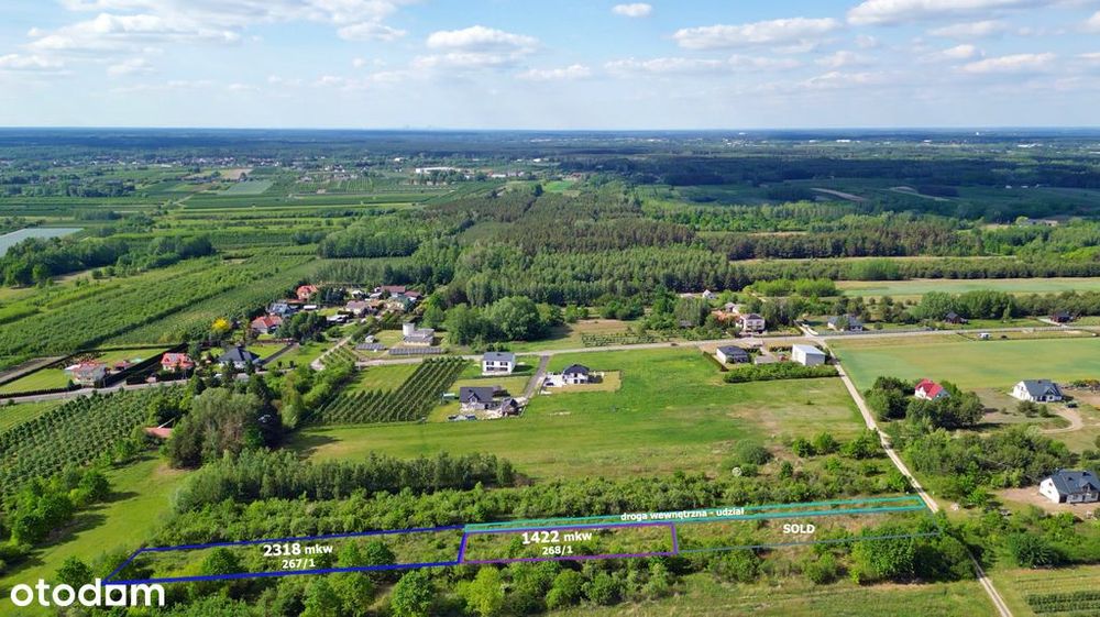 Działka 2318m z W-Z | PKP Chynów 2km | Prąd | DK50 - Widok 2