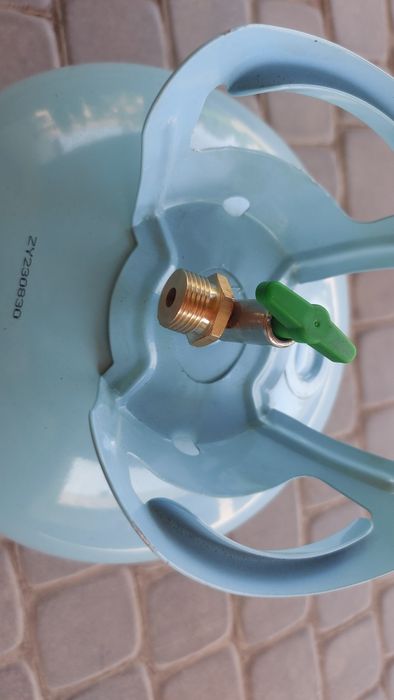 Балон газовий 12л з латунним перехідником під шланг 21.8 ліва різьба