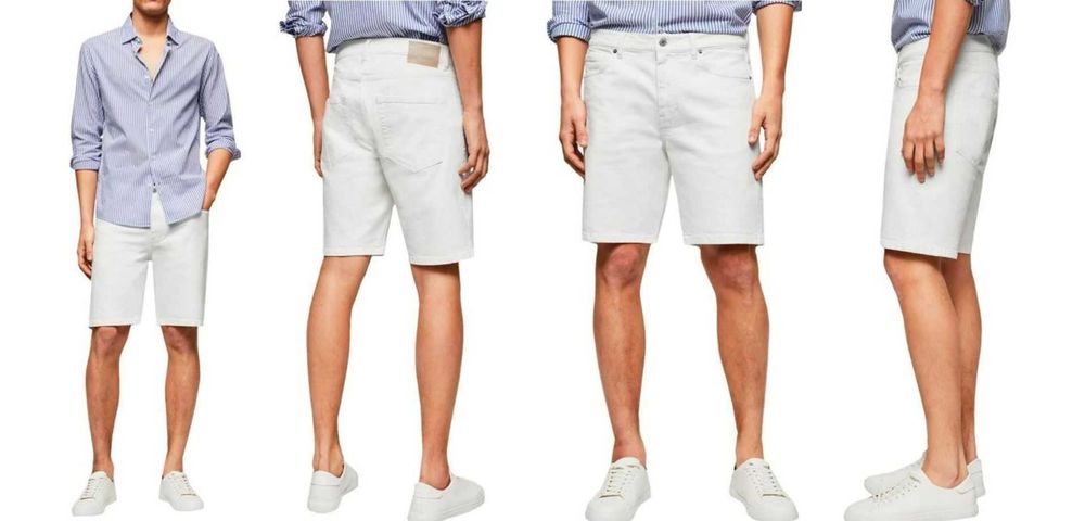 Шорты MANGO MAN JAROD джинсовые белые 42 европейский размер мужские