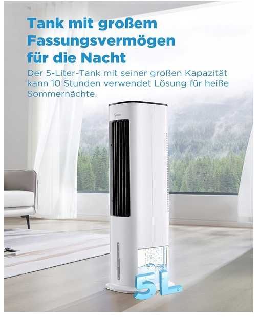 MIDEA AC100-20ARB Klimator 4w1 55W | Chłodzi Nawilża Oczyszcza