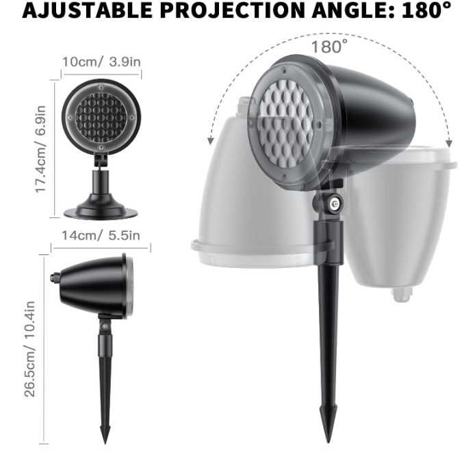 Projektor świąteczny LED CHILCEW wzór śnieżynki 2 sztuki