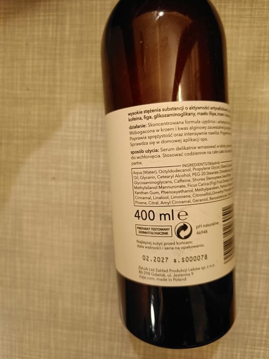 Serum nawilżające do ciała antycellulit Ziaja Baltic Home Spa