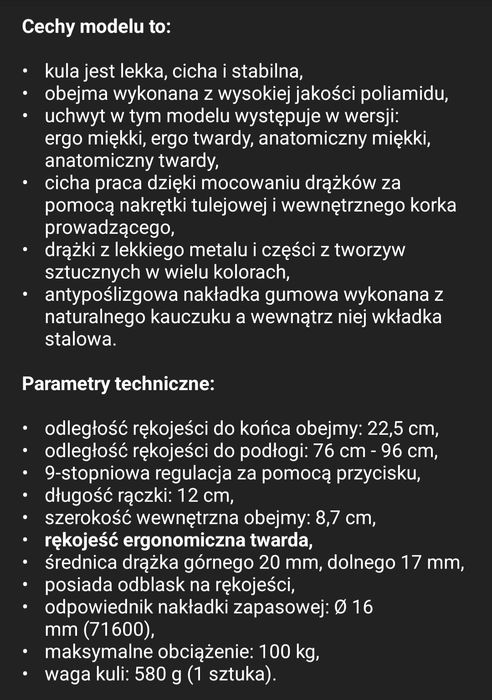 Kula ortopedyczna łokciowa