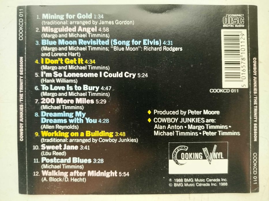 Okładka CD Cowboy Junkies The Trinity Session OP+OT bez płyty !!