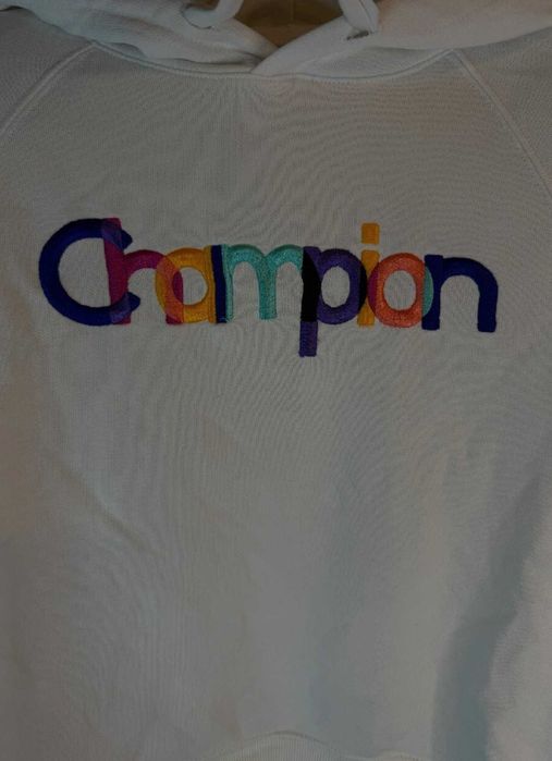 Bluza z kapturem champion biała duże logo