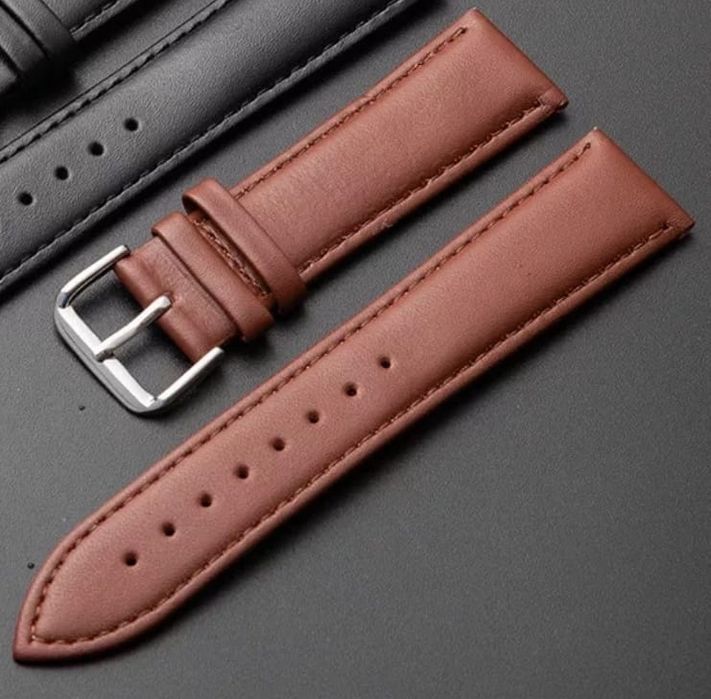 Bracelete para relógio em couro e metal largura 22mm (Novo)