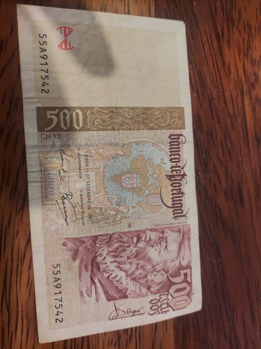 3 notas 500 escudos