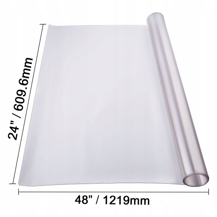 VEVOR plastikowy obrus 24X48 cali 1.5MM gruby przezroczysty ochraniacz