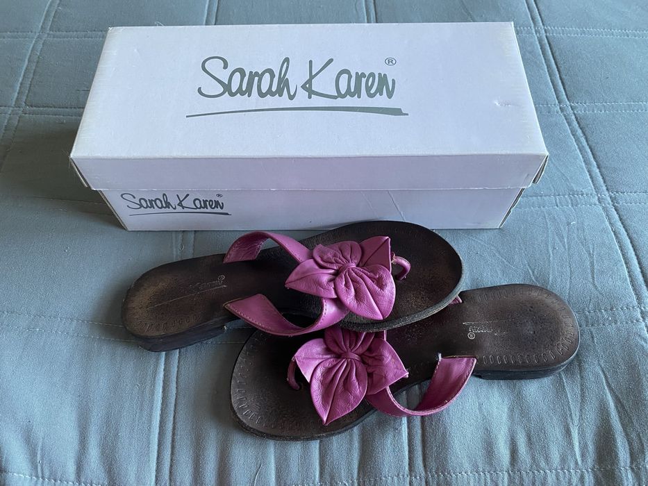 KLAPKI skórzane damskie marki  Sarah Karen, rozmiar 36
