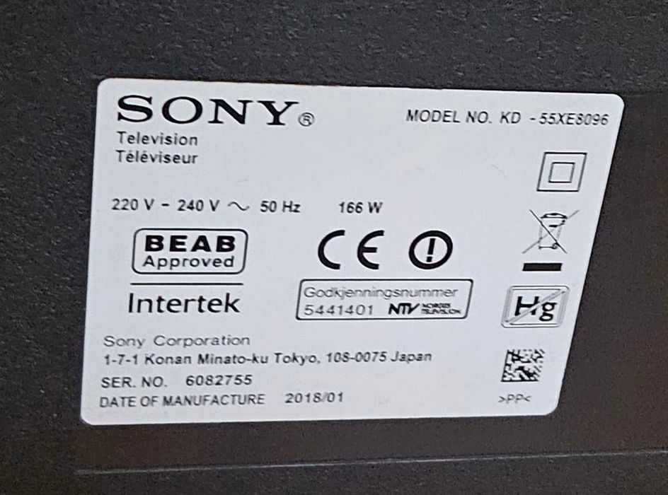 Sony Bravia KD-55XE8096 tv telewizor w pełni sprawny 55"
