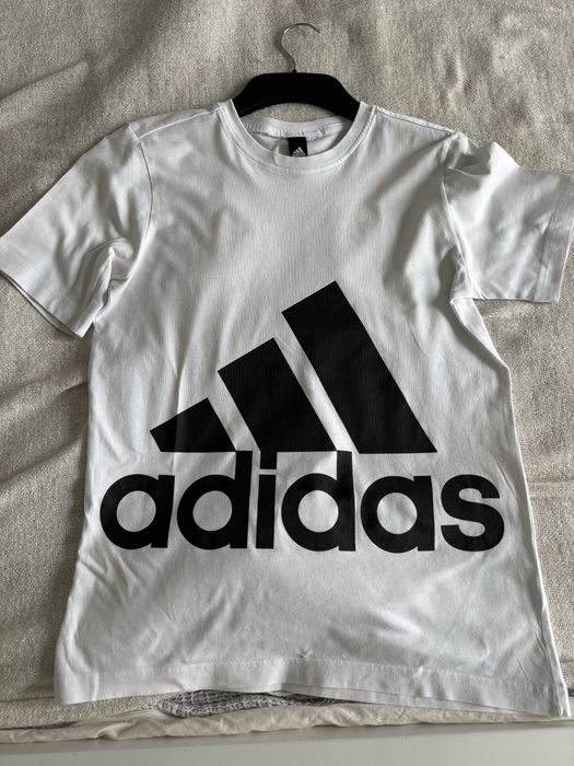 Biala koszulka sportowa adidas mlodziezowa uniwersalna