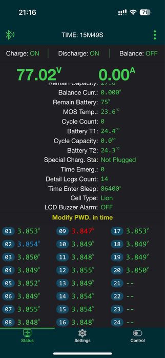 72V 20S 37Ah Акумулятор для електроскутера/велосипеда