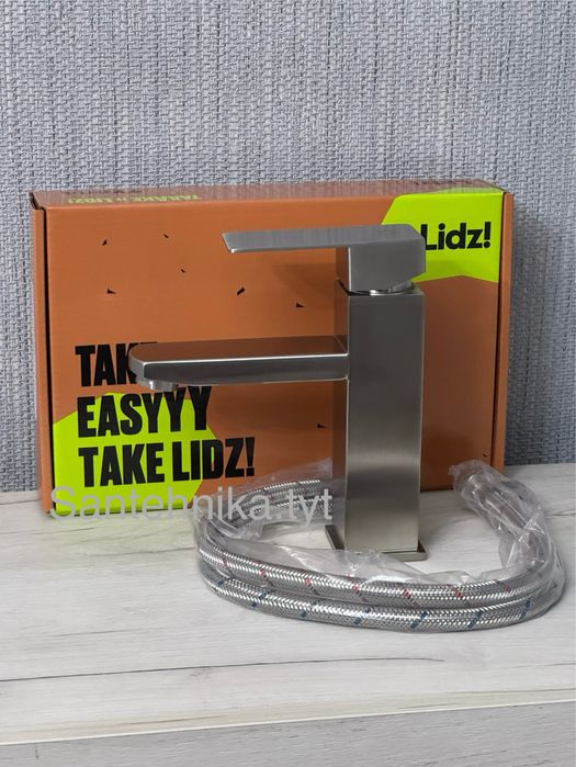 Смеситель на умывальник раковину нержавеющая сталь