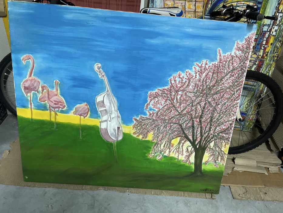 Tela pintada  medidas 120cm por 100cm